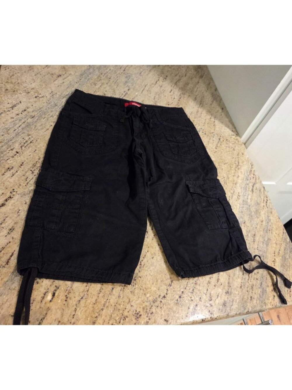 VTG Unionbay Shorts Women Sz 0 Cargo Army Military Paratrooper Drawstring Y2K